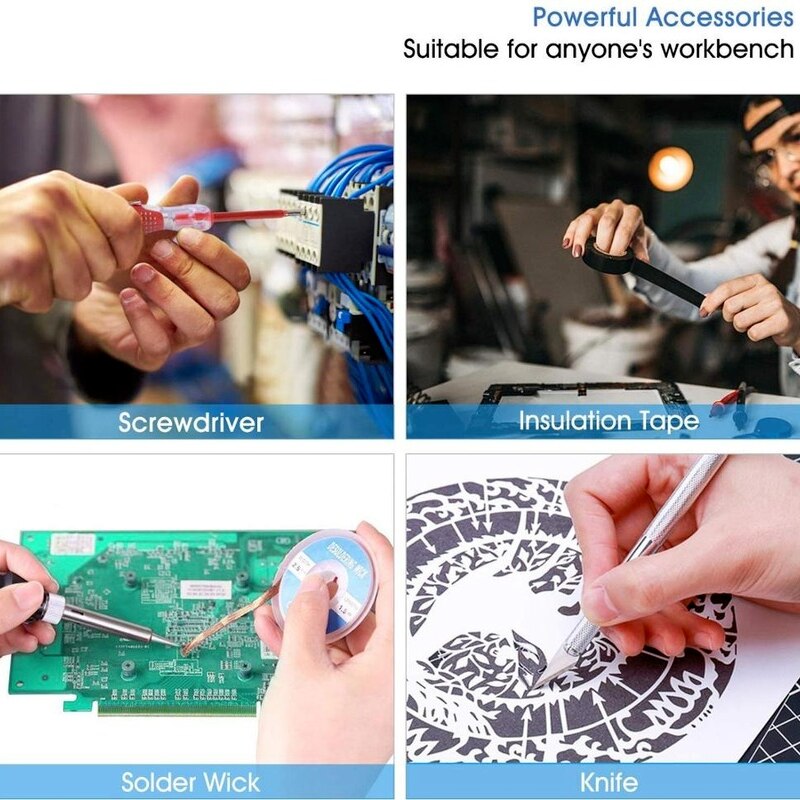 Adjustable Temperature Soldering Iron Kit Electronic 60W solder welding wires Soldering Iron Tips with Portable Toolbox solder