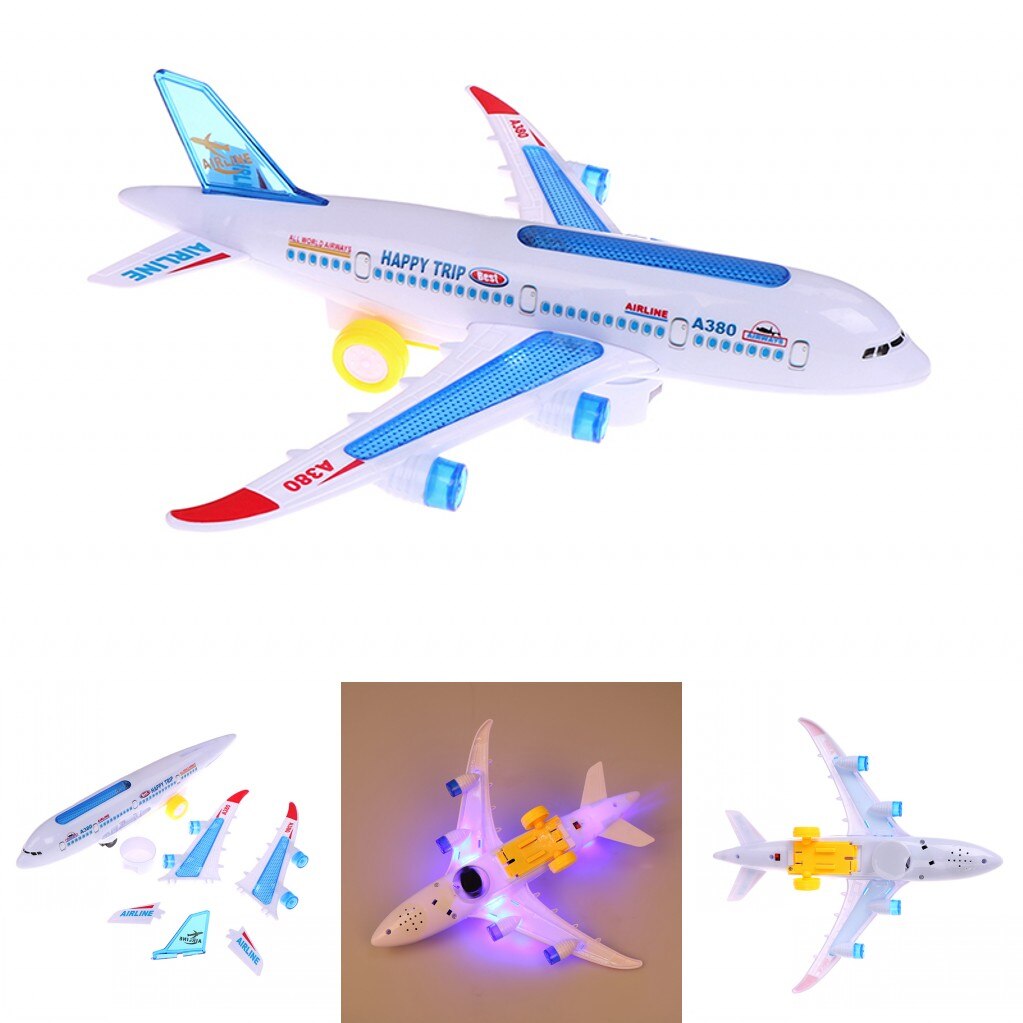Elektrische Vliegtuig Moving Knipperende Lichten Geluiden Kinderen Speelgoed Diy Vliegtuigen Vliegtuig Speelgoed Sales