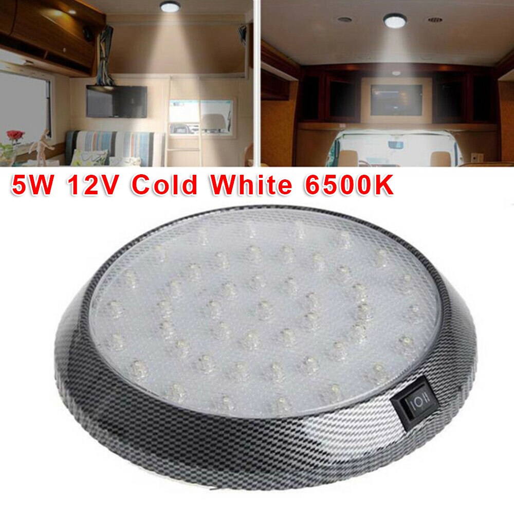 Koel Wit 6500K 5W 12V Rv Caravan Trailer Boot Interieur Plafond Dome Led Licht Auto Accessoires Auto licht Led Plafondlamp