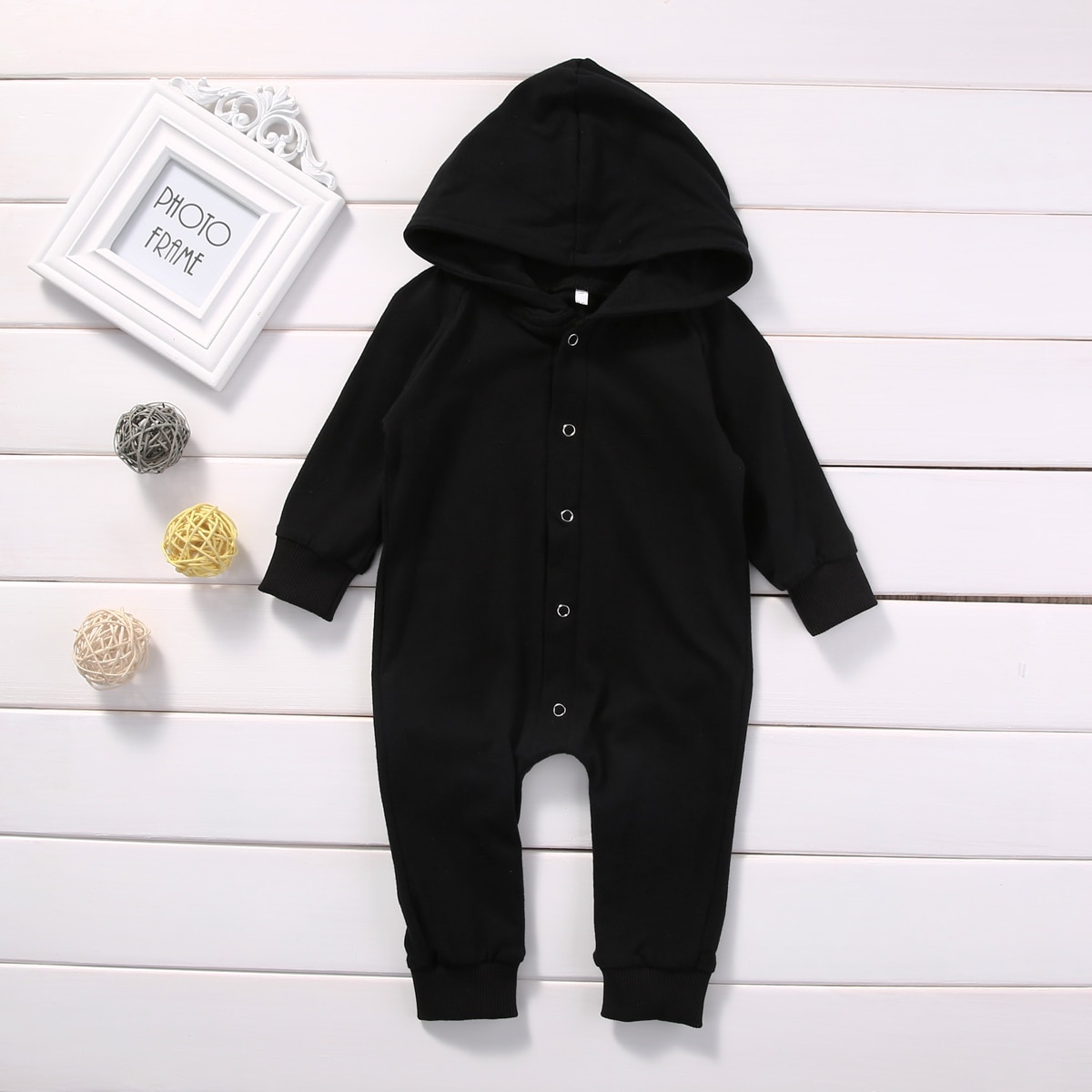 Newborn Infant Warm Baby Boy Girl Clothes Cotton Long Sleeve Hooded Romper Jumpsuit One Pieces Outfit Tracksuit 0-24M