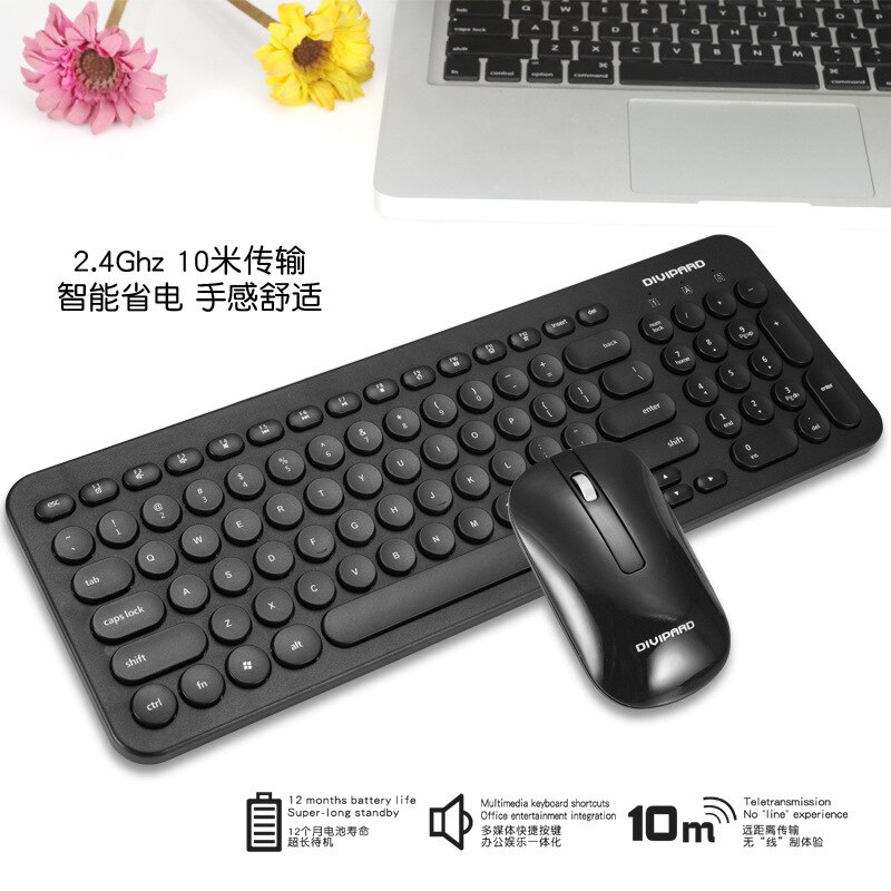 Draadloze 2.4g usb computermuis toetsenbordset usb ergonomische dempende laptopmuis notebook mini optisch toetsenbord toetsenbord muizen klein