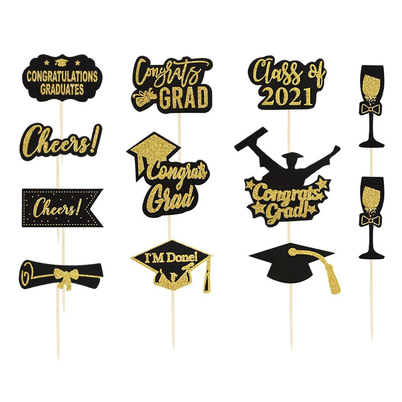 Envoltorio para cupcakes de clase de 2022, adornos para tartas de cumpleaños, de celebración universitaria, para 2022 graduaciones
