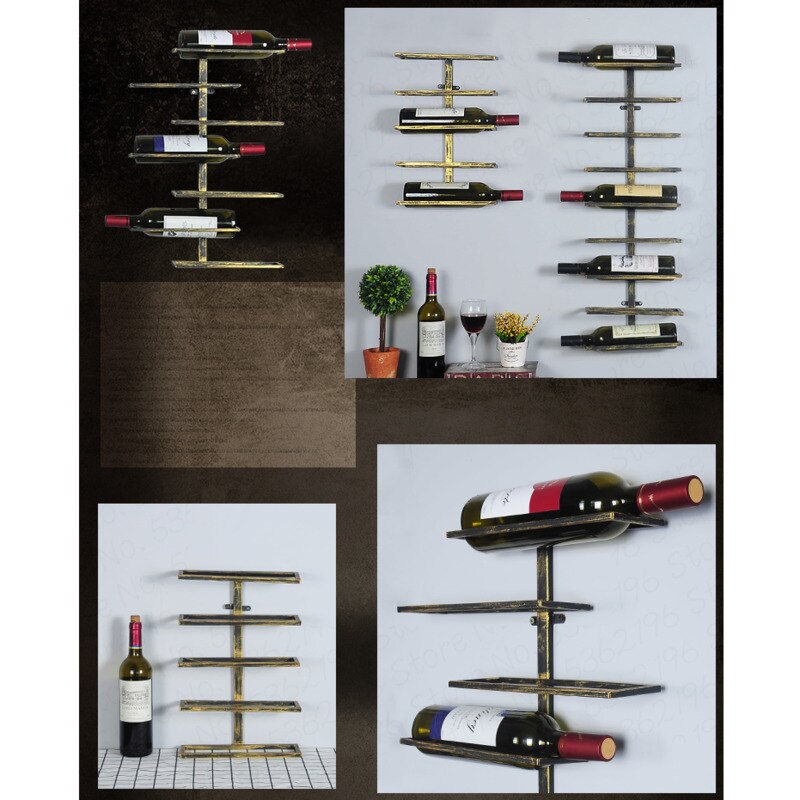 Europese Stijl Rode Wijnrek Muur Opknoping Woonkamer Eetkamer Bar Wijnkast Wijn Fles Houder Metalen Wijn rack Muur