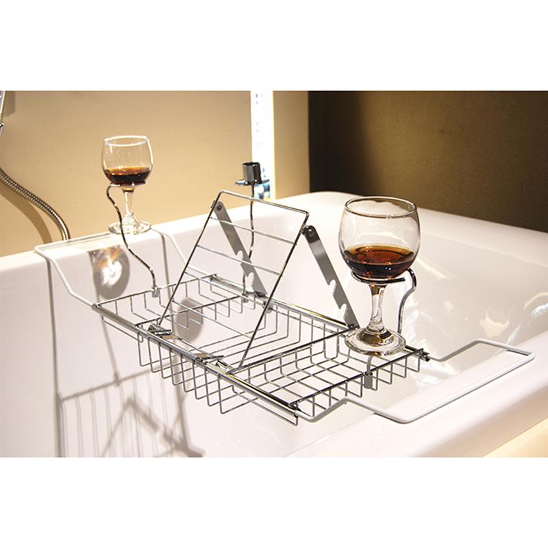 Metall Teleskop Badewanne Gestell Edelstahl Badewanne Fach Versenkbare Dusche Organizer Halten Wein Und Handtücher Schlecht Zubehör