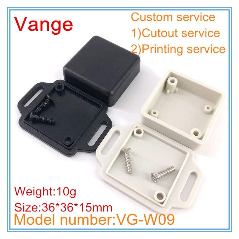 2pcs/lot injection molding small plastic case IP54 ABS plastic boxes enclosure for wall-mounted diy project 36*36*15mm