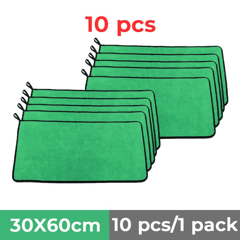AP01 30*60CM 3/5/10 Pcs Microfiber Towel For Car Wash Car Care Cloth Details Green Towel For Car Wash: MJ028