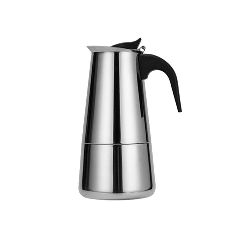 Stainless Steel Coffee Pot Mocha Coffee Latte Filter Stove Coffee Maker Pot Filter Beverage Tools: Light yellow