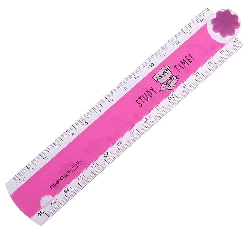 Cute Kawaii Study Time Color Folding Ruler For Kids Students Office School Stationery 30CMMultifunction DIY Drawing Rulers