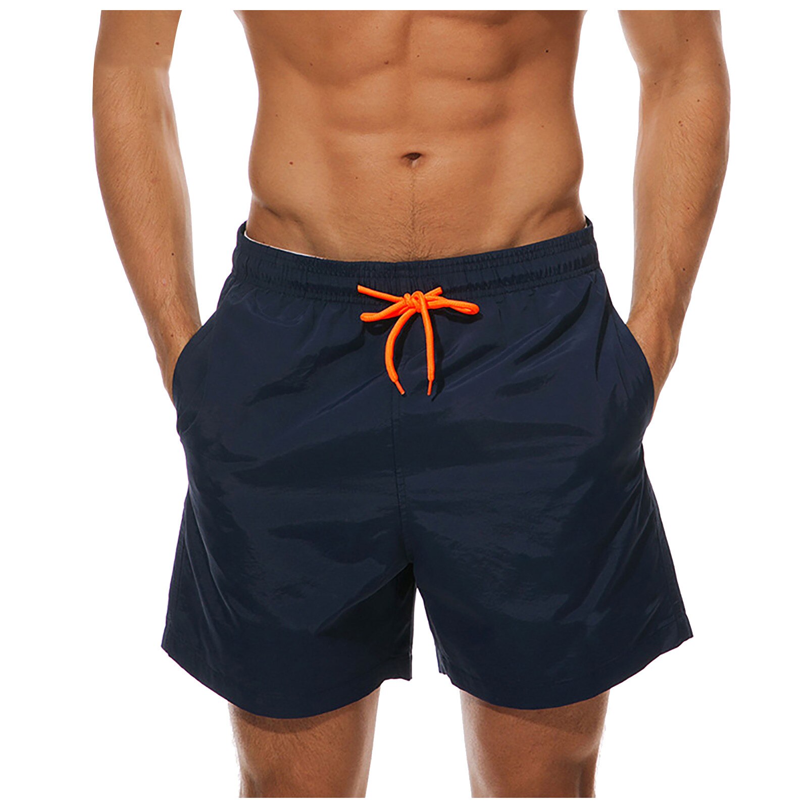 Pantalones cortos de secado rápido para hombre, ropa de playa cómoda, de talla grande, Color sólido, para verano,