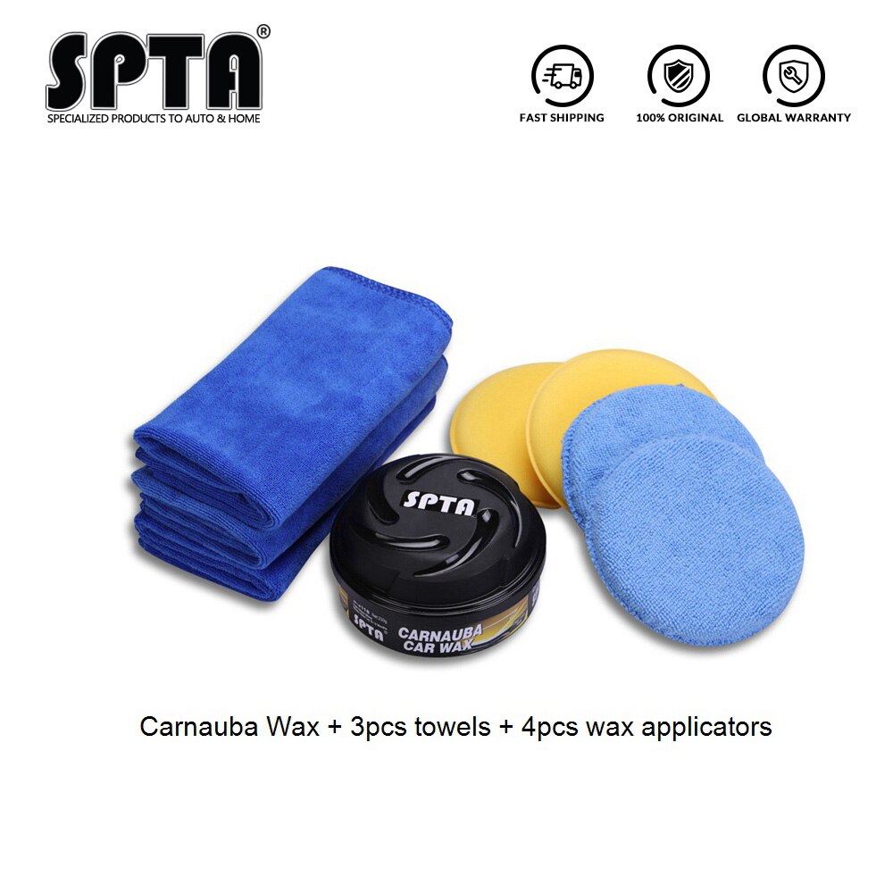 SPTA 230g Carnauba car wax ,Polish Car Wax, Color Back Rubbing Compound Wax Scratch Removal Enhance Color Waterproof: Carnauba Wax Set