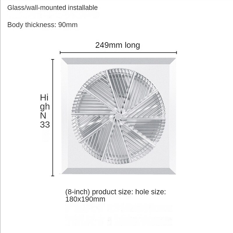 4/6/8Inch Extractor Ventilation Fan Exhaust Air Blower High Speed Bathroom Kitchen Toilet Air Vent Window Wall Fan Exhaust Fan: 8Inch