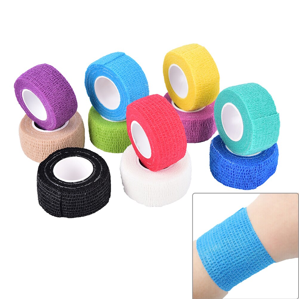 1Roll Cotton Blend Elastic Self Adhesive Adherent Cohesive Wrap Finger Bandage Tender Tape Self Adhering Stick Bandage