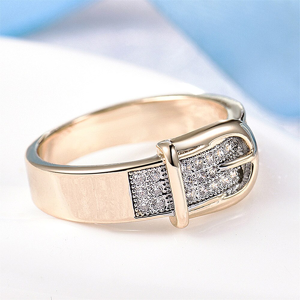Shining Riem Ringen voor Vrouwen Tiny CZ Verharde Zirconia Steen Accessoires Bruiloft Sieraden
