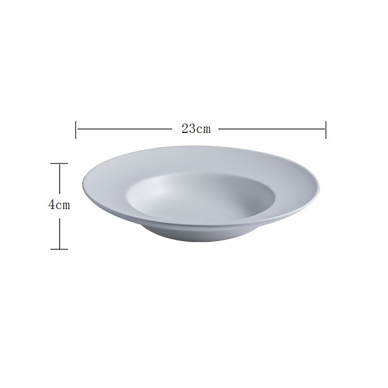 CHANSHOVA couleur unie mat fait à la main bol en céramique bol à nouilles assiettes à salade en porcelaine assiette à soupe ustensiles de cuisine G207: WHITE