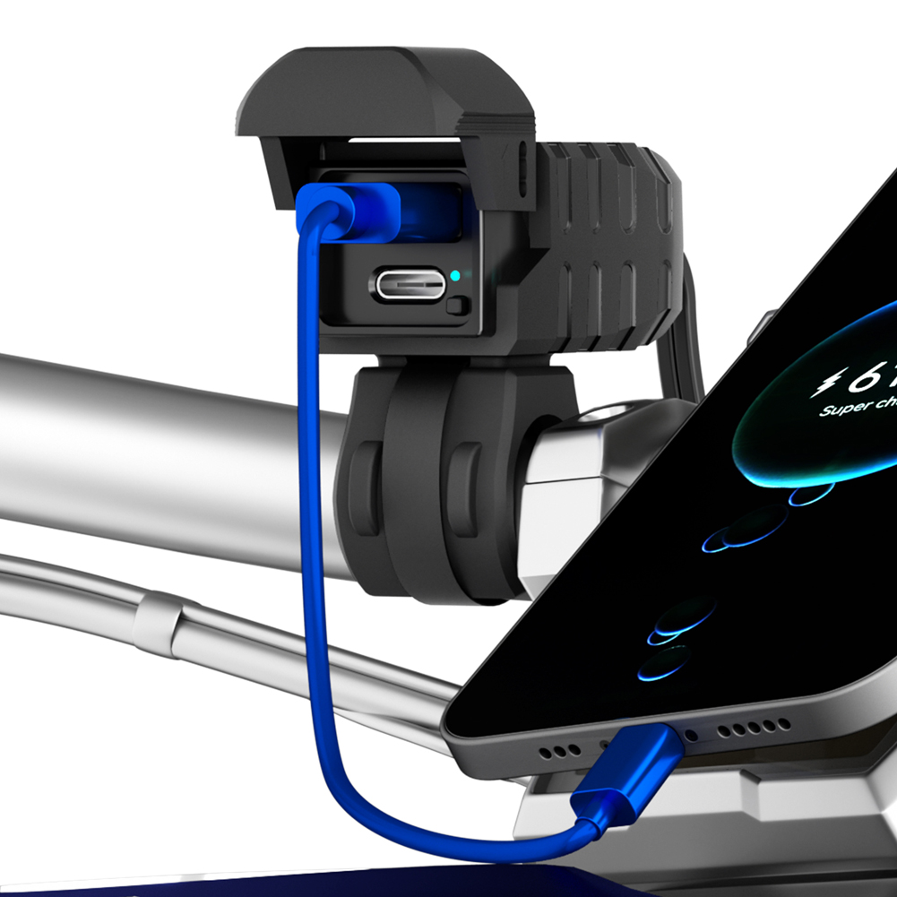 PD QC3.0 motorfiets USB-oplader 12V stuur snellader adapter waterdichte motorfietsaccessoires voor telefoon tablet GPS enz.