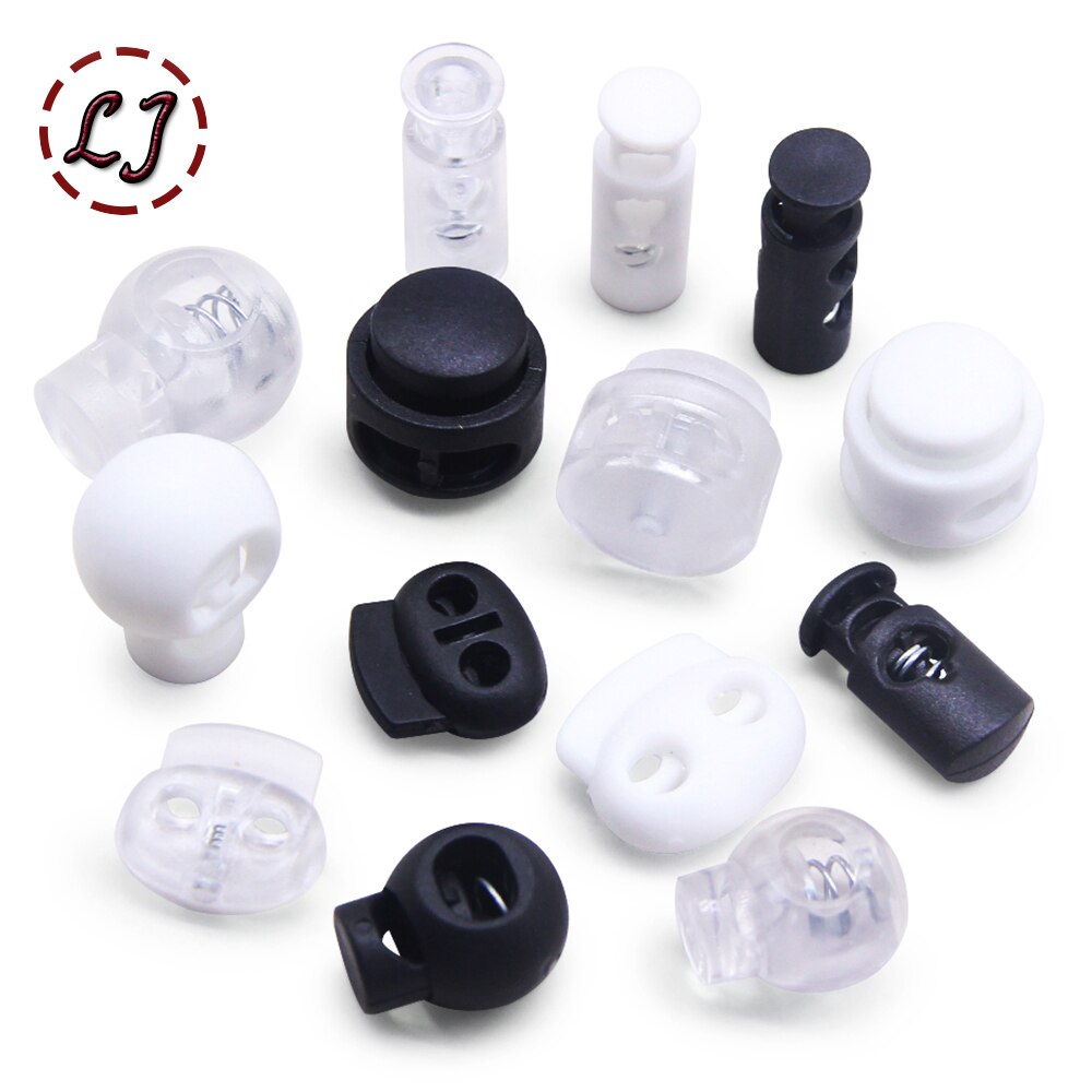 Neue 10 stücke Schnur Schloss Kunststoff Stopper Schnur Enden Schaltet Clip Schnalle Taste Schwarz Frost Schnürsenkel Sportswear DIY Tasche Zubehör