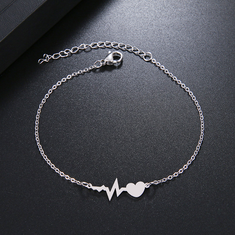 Dotifi Roestvrij Stalen Armband Voor Vrouwen Goud En Zilver Kleur Liefde Elektrocardiogram Pulseira Minnaar Engagement Sieraden