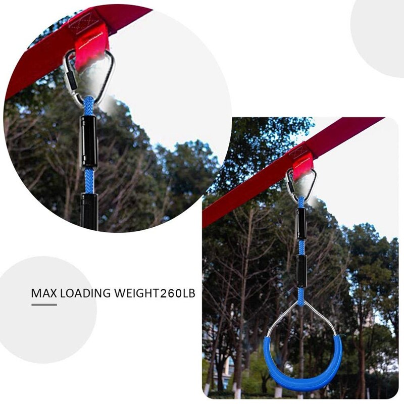 Swing Bar Rings 3PCS adjustable Colorful Swing Gymnastic Rings for Kids Boys Girls Weatherproof Outdoor Gymnastic Ring Ninja Obs