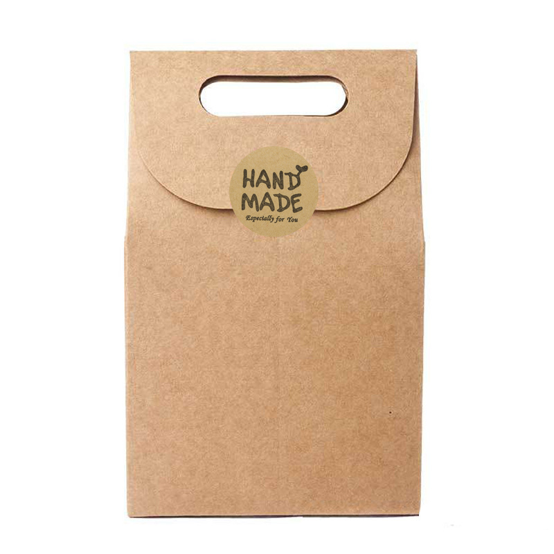 100-500 Uds. Papel Kraft Vintage hecho a mano con pegatinas de amor álbum de recortes papelería etiquetas adhesivas gracias por los pegatinas