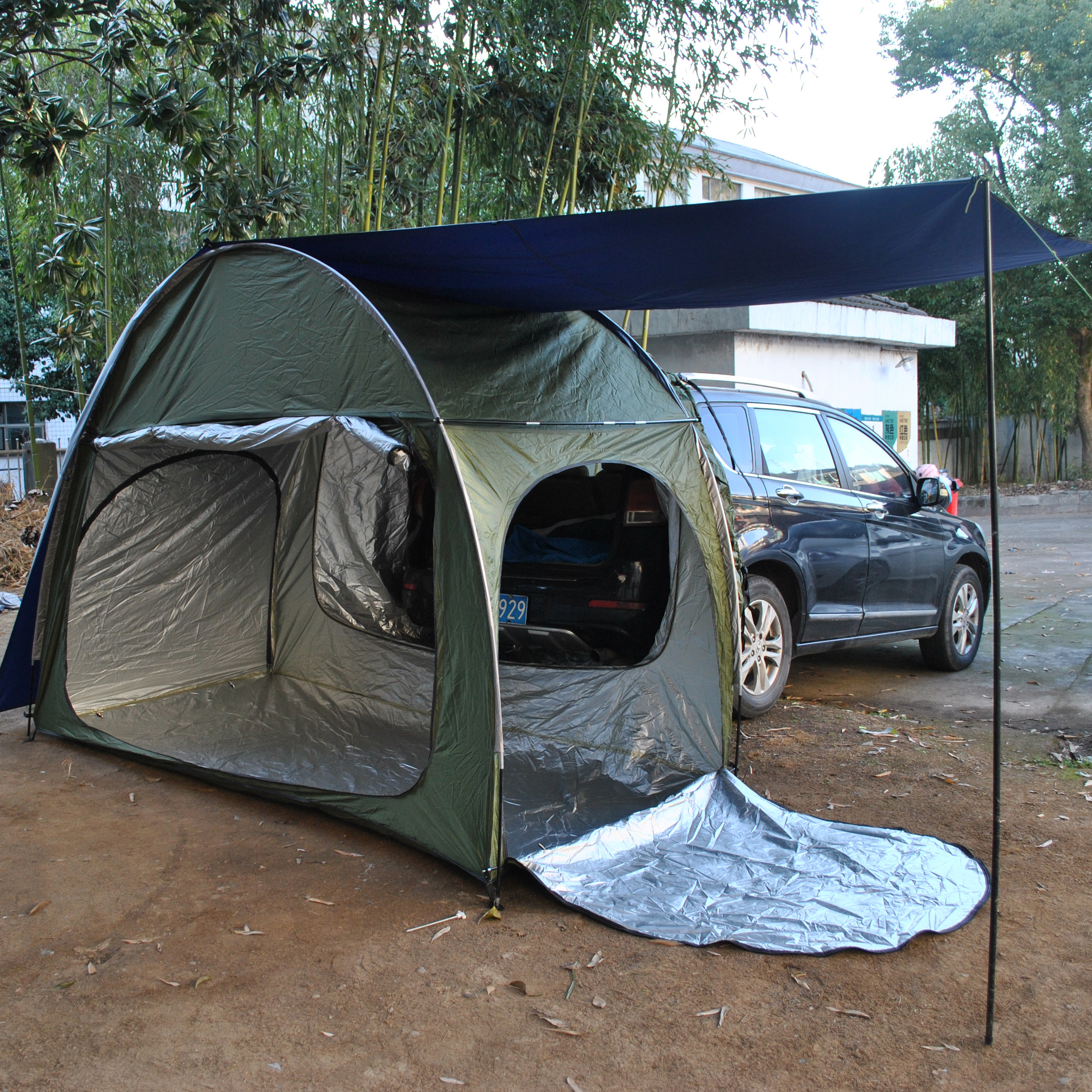 Suv-biltält för camping, suv-baklucka med markis, utomhusbiltält med tre dörrar, campingtält för fordon