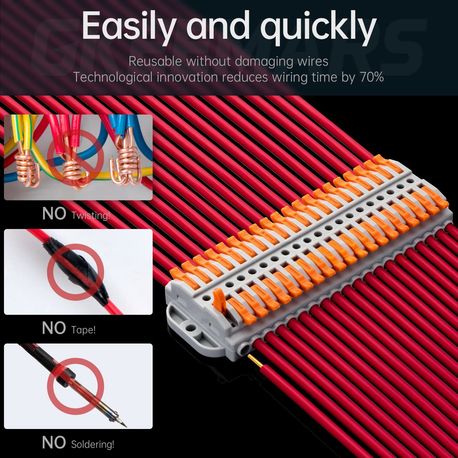 Hendel draadmoerconnector, doe-het-zelf draadconnectoren (24-12 AWG), push-in elektrische aansluitklemmen, kabelaansluiting, 0,2-4,0 mm2