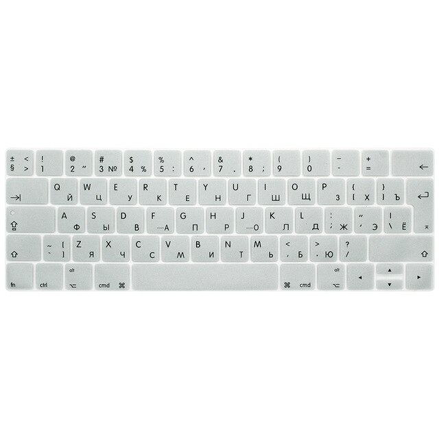 Rosja rosyjski list TouchBar nakładka na klawiaturę dla Macbook Pro 13 15 A1706 A1989/A1707 A1990 2018 2019 Multi touch bar: Silver