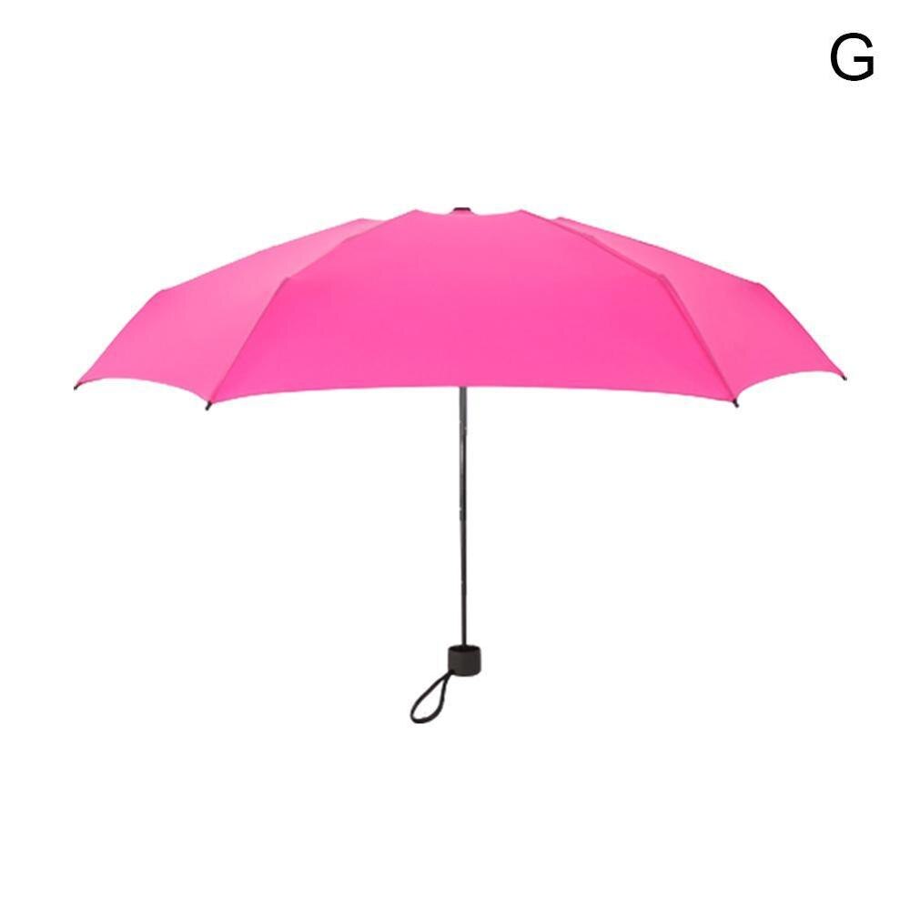 Super mini lomme kompakt paraply sun anti  uv 5 foldende regn vindtæt rejse mini paraply: G