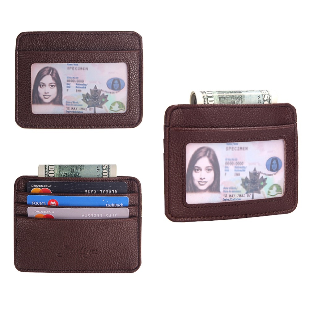 Credit Holder Card Vintage Retro Texture Mini ID Holders Business Credit Card Holder Leather Slim Bank Case Purse Wallet