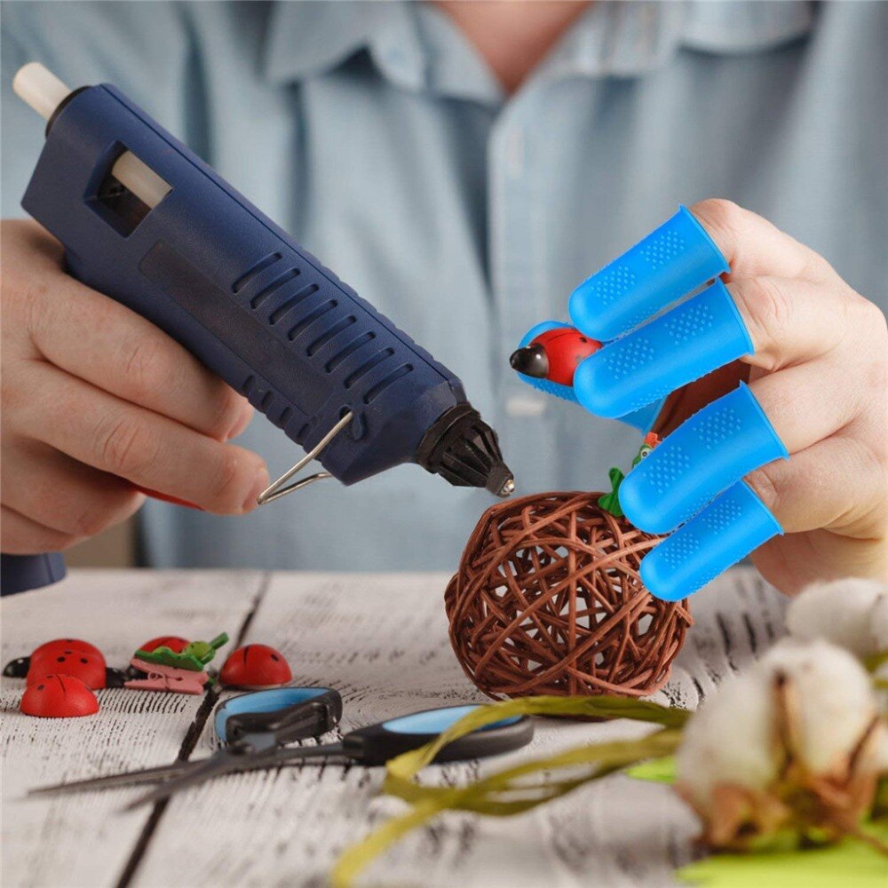 Protège-doigts Anti-brûlure 12 pièces | Colle chaude en Silicone en 3 tailles