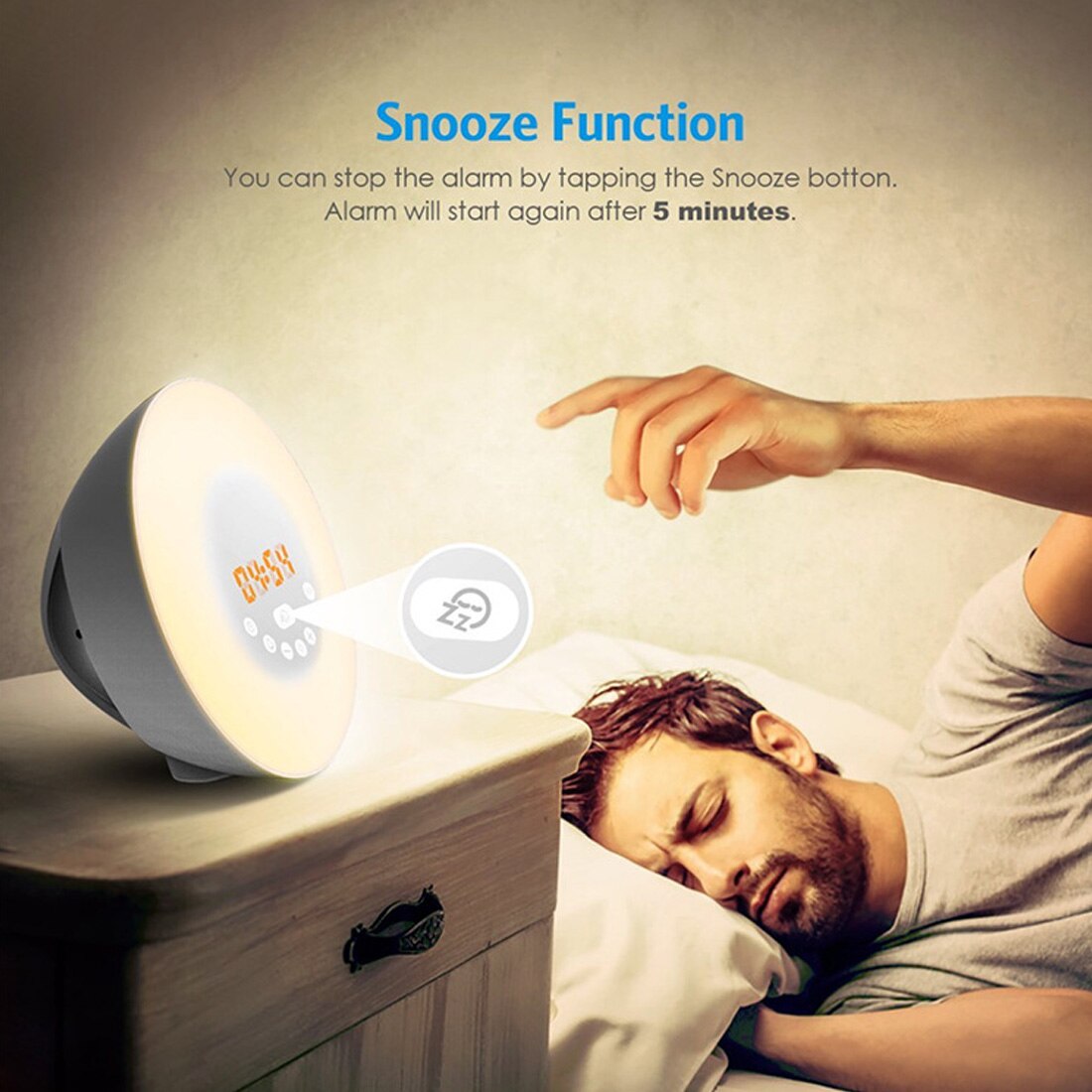 Sveglia Con Luce Alba/Tramonto Fitfirst - Radio FM, 7 Suoni Naturali, USB, Controllo Touch, Per Adulti E Bambini
