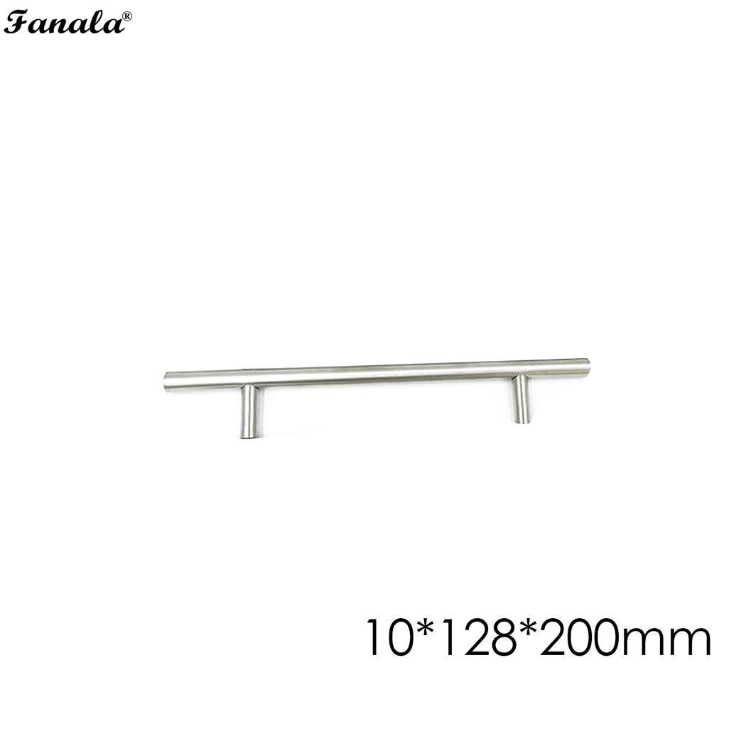 Stainless Steel Brushed Hollow T-handle Cabinet Door Handles Screws Drawer Rod Shape Pull Hardware Silver