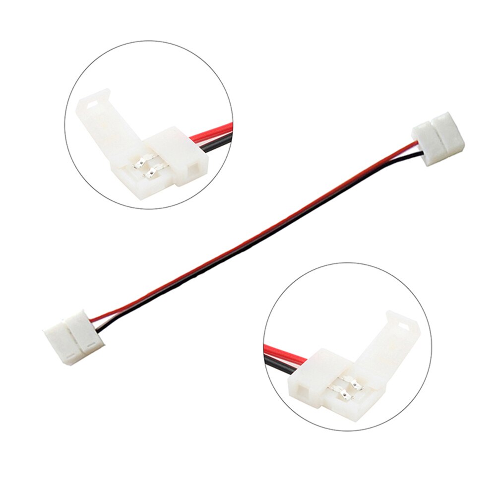 Tira de luces LED con Clip de empalme, 10 piezas, 2 pines, 8mm, 10mm, para SMD 3528, 5050, 5630, Conector de barra de luces