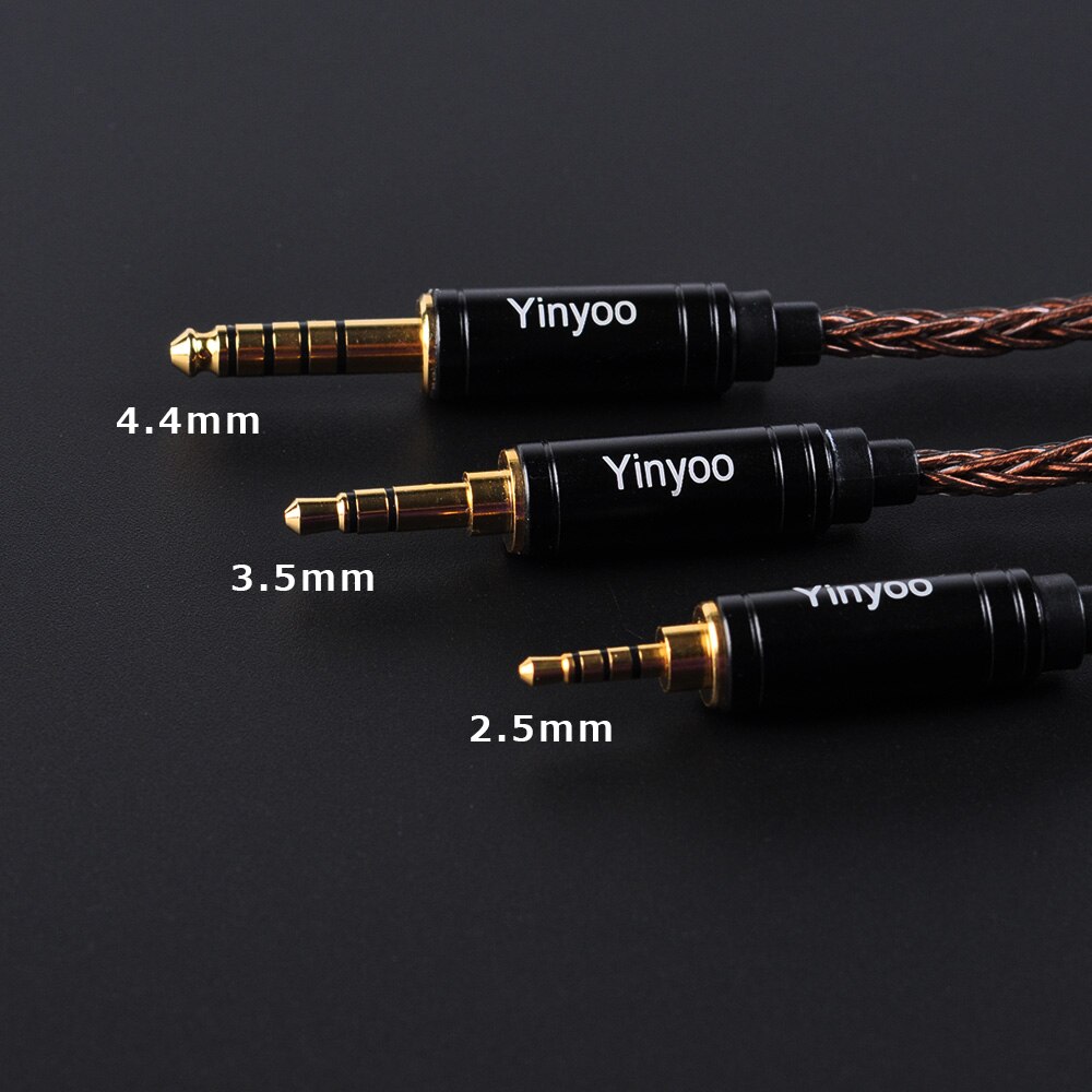 Yinyoo 8 Ader Silber Überzogene Kabel MMCX/2Stift Stecker 4,4/3,5/2,5mm Ausgeglichen Kabel Für v80 ZS10 wie10 ZST ES4 wie06 C10 C16