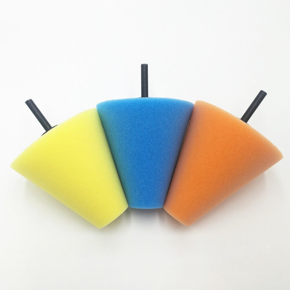6 Stks/set 3 Inch Auto Hub Polijsten Spons Pads Afdichting Buffer Spons Wiel Kit Voor Auto (Blauw Geel Oranje zwart Wit Rood)