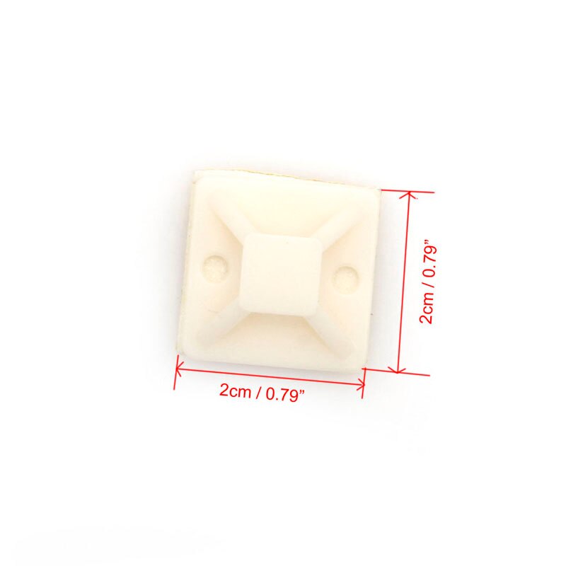 100 sztuk nylon samoprzylepny kabel zamek błyskawiczny wiązanie mocowania podstawa montażowa zaciski 20*20mm # RW1209