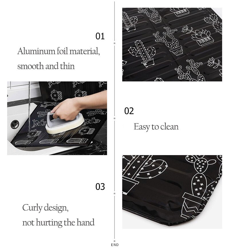 Kjøkkenolje sprut baffel skillevegg plate oljesprut aluminiumsfolie plate gasskomfyr matlaging stekepanne kjøkkentilbehør
