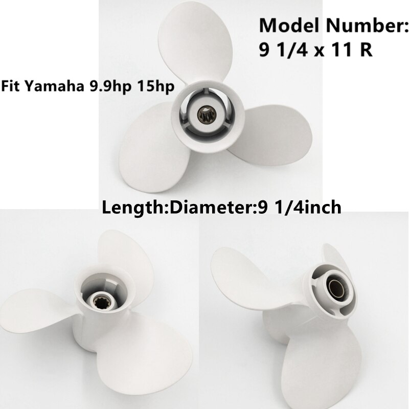 9 1/4X11 Voor Yamaha 8 Tand Wervelkolom Aluminium Propeller Propellers 15Hp Propellers 9.9 Hp Propellers