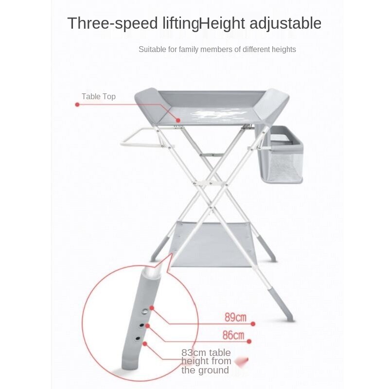 Lazychild Opvouwbare Pasgeboren Luier Veranderende Tafel Babyverzorging Tafel Verstelbare Hoogte Babykleertjes Rack Plank