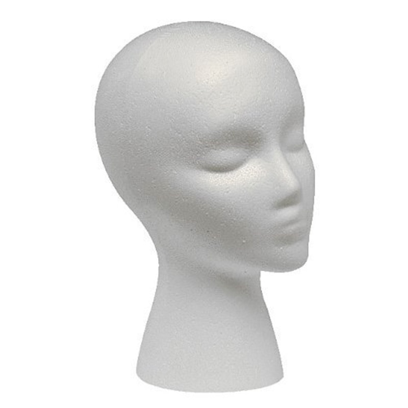 Female Styrofoam Foam Mannequin Manikin Head Model Hat Glasses Display Foam Mannequin Head Model Hat Wig Display Stand Rack