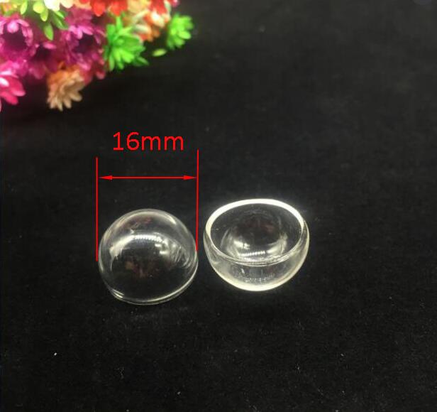 100 stks Halfrond glas dome cover glazen flacon fles half ronde globe bubble voor diy ambachtelijke sieraden accessoires: 16mm