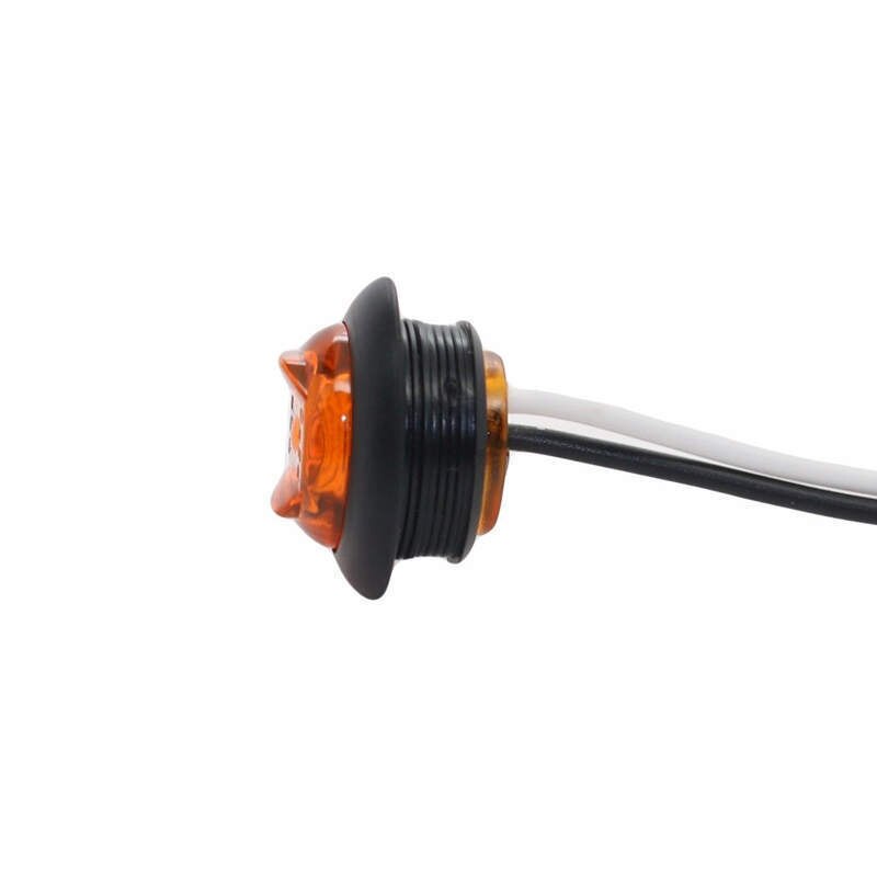 10PCS 3/4 INCH Round Amber LED Light Front Rear Side Marker Indicators Light for Truck Bus Trailer Caravan Boat Motocycle 12V