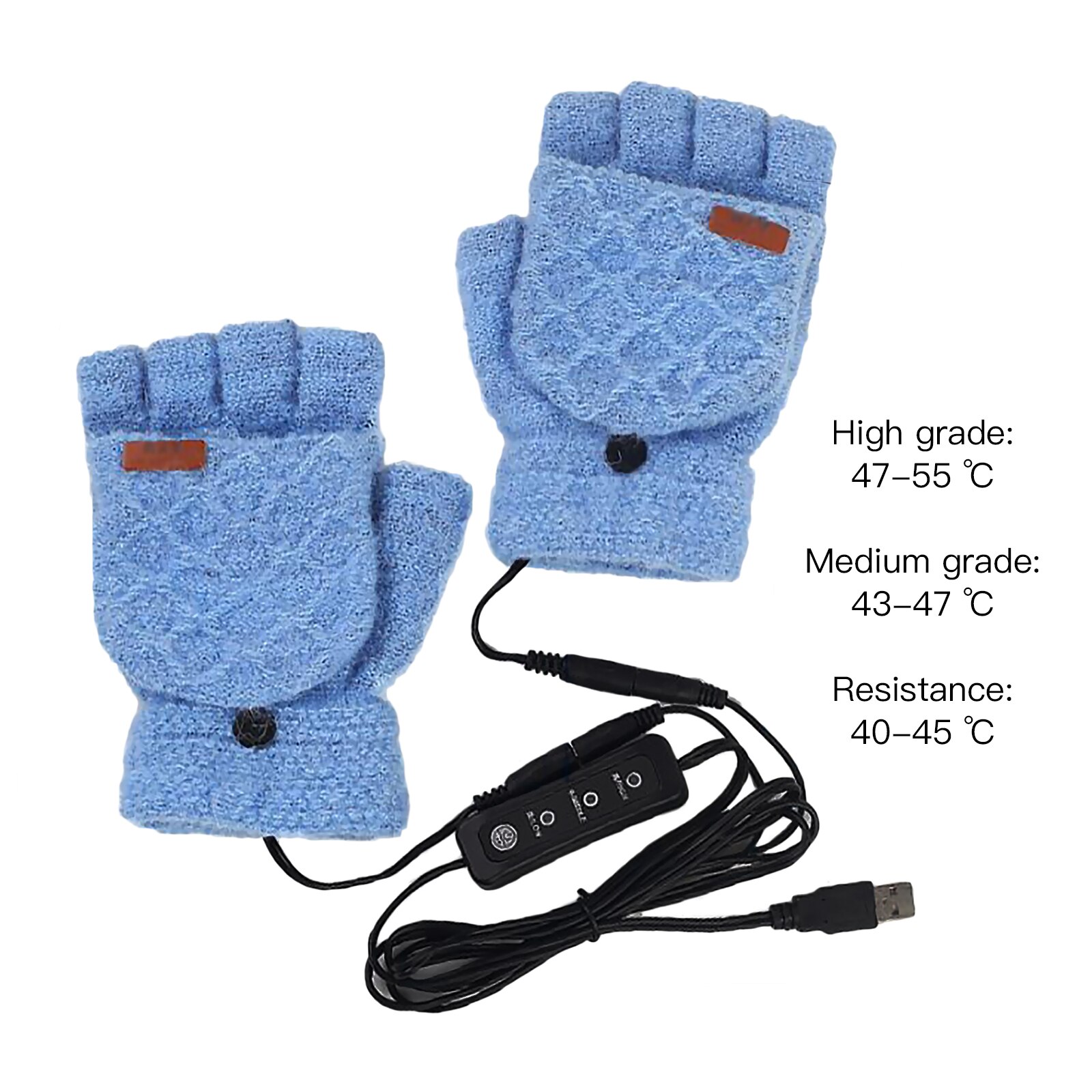 Breathable USB Heated Gloves Winter Heated Gloves Men and Women Warm Knitting Gloves For Home Office Use