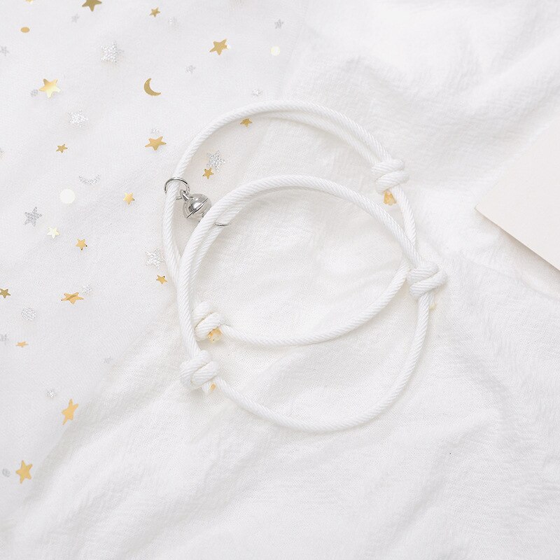 2 Pcs/set Magnet Couple Bracelet Stainless Steel Friendship Charm CBracelet Long-Distance Jewelry for Valentine's Day: WJ0016