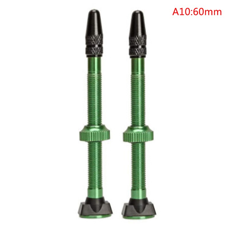 1 Paar Fiets Mountain 48/60Mm Valve Voor Road Tubeless Velg Legering Of Messing Stem Messing Kern W/ Cap & Tool
