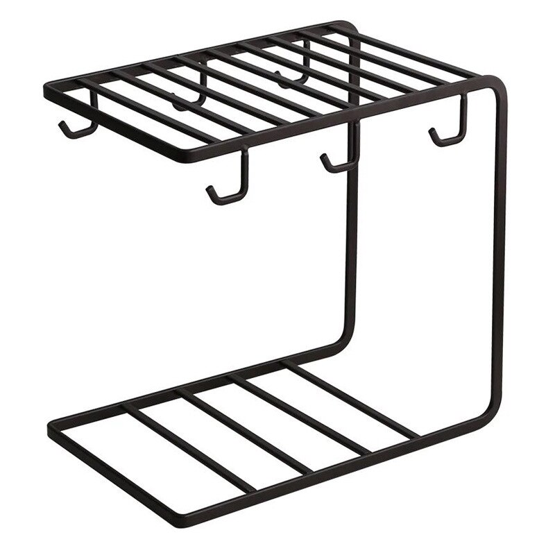 Tiacking simples moderno metal ferro copo e pires rack expositor caneca café xícara leite prateleira de secagem 240*230*150mm 0.52kg