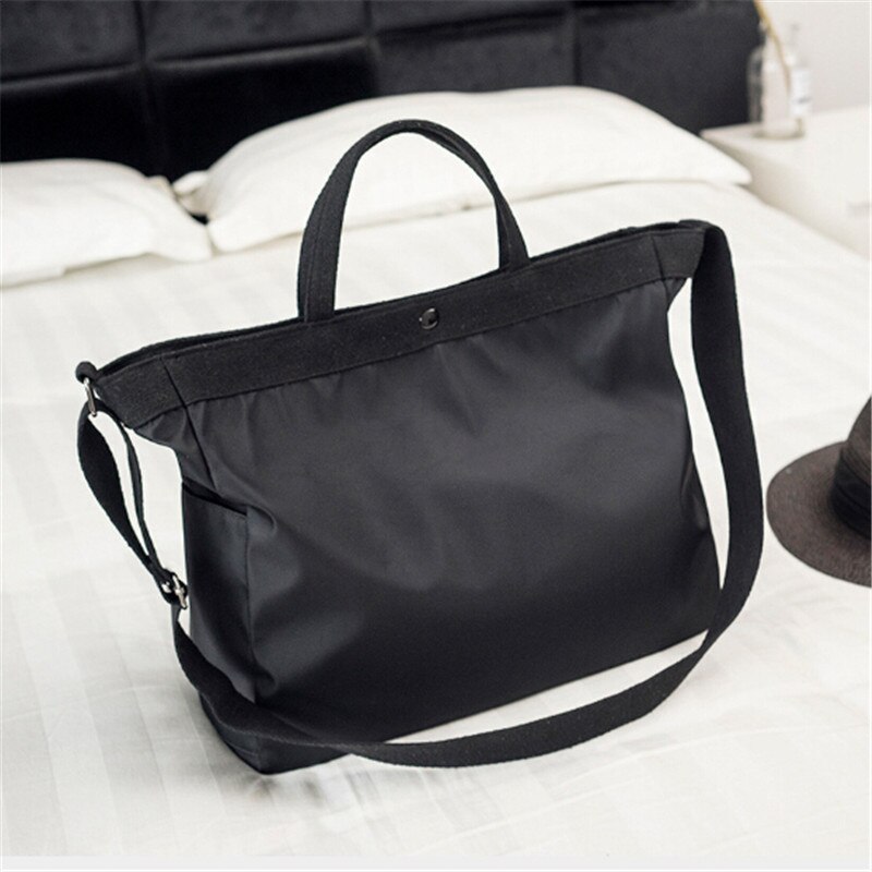 Kvinder natten over weekend rejsetaske damer solid håndtaske stor rejsetaske let bagage foldbare duffeltasker koreansk: Sort