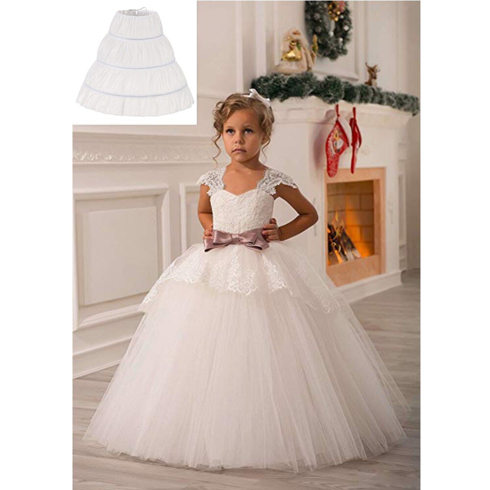 A-line 3 Hoops Children Kid Dress Bridal Petticoat Crinoline Underskirt Wedding Accessories For Flower Girl Dress