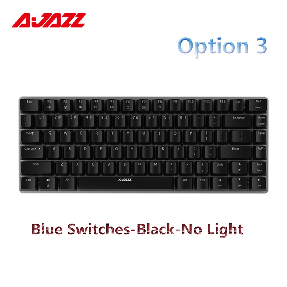 Ajazz AK33 82 klawisze przewodowa mechaniczna klawiatura do gier RGB niebieski przełącznik do gry komputerowe z ergonomicznymi chłodnymi podświetlany diodami LED nowość: Option 3