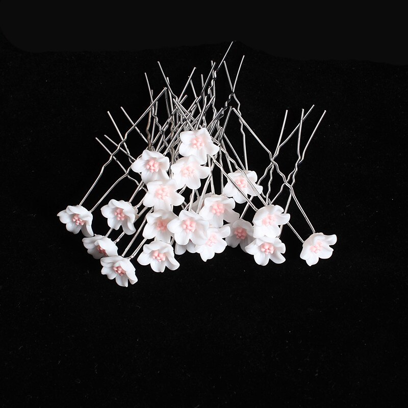 Women U Shape Flower Hairpins Metal Barrette Pearl Clip Wedding Bridal Hair Accessories Wedding Hairstyle Tools