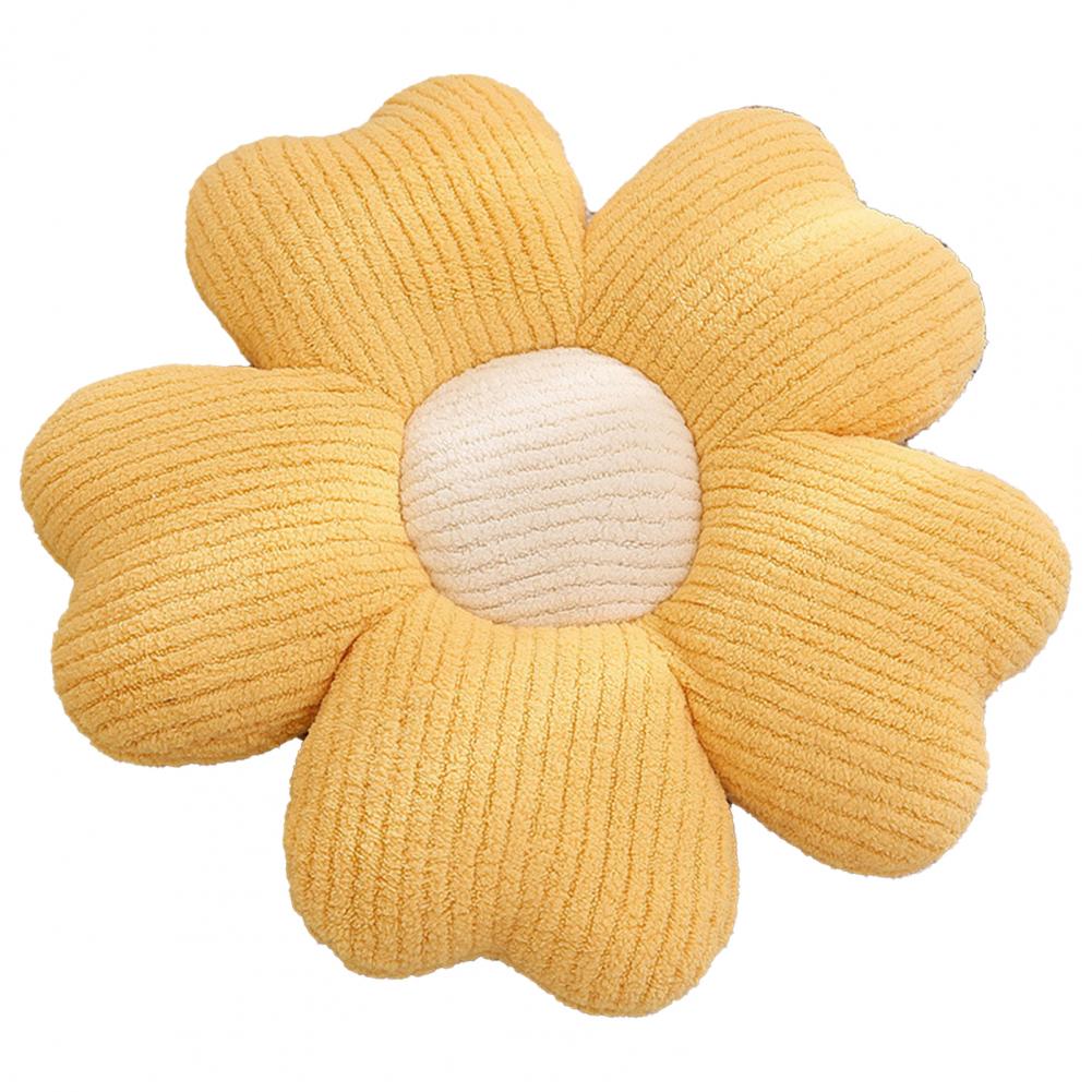 Coussin de fleurs en peluche à 5 pétales, décor de chambre Girly, oreiller tournesol, baie vitrée, réglage de fleurs roses, oreiller de siège de chambre d'enfants: YELLOW